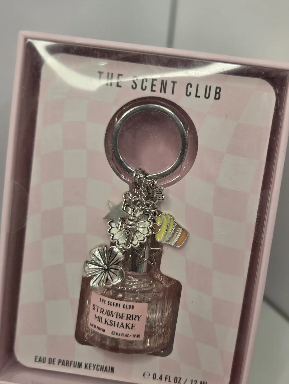 The Scented Club Strawberry Milkshake Roller Perfume  Keychain Bag Charm